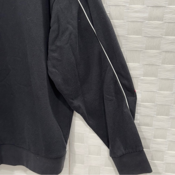 ADIDAS-CHANDAIL Hoodie Unisex Size 2XL Black Essentials Giant Logo Cotton Blend - Picture 9 of 13